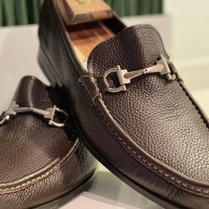 Ferragamo Brown Leather Horsebit Loafer 🔥🔥GREAT